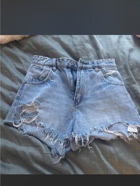 ROLLA'S Light Blue Distressed Denim Cutoff Shorts